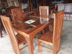 TEAK DINNING TABLE WITH 4 CHAIRS (N=1)