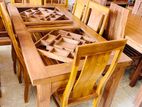 Teak Dinning Table with 6 Chairs--6ftx3ft--Tdt2802