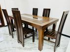 Teak dinning table with 6 chairs