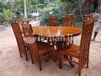 TEAK DINNING TABLE WITH 6 CHAIRS (N-9)