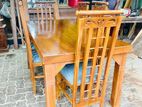 Teak Dinning Table with 6 Cushioned Chairs 6ftx3ft Tdt1710