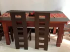 Teak Dinning Table with 6 Mahogani Chairs