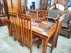 Teak Dinning Table with Chairs-6ftx3ft-TDT0105