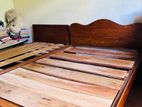 Teak Double Bed with Single