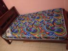 teak double bed with mattress (EE-12)