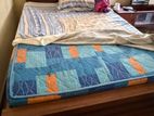 Teak Double Bed with Mattress