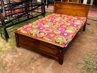 Teak Double box bed with layer mattrees 6×4