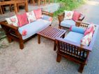 Teak Elegant 321 Sofa Set with glass top stool code 5788