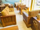 Teak Elegant Ex Heavy 321 Sofa Set with Glass Top Stool