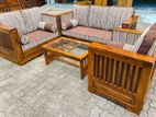 Teak Elegant Modern Indin Box Larag Sofa Set with Stone Table