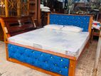 Teak Elegant Royal Cushioned Bed with 6" Emma French Top Mattress 6x5