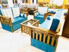 Teak Ex Heavy 321 Sofa Set with Glass Top Stool Code 5699