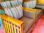 Teak Ex Heavy 321 Sofa Set with Glass Top Stool Code 718