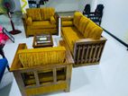 Teak Ex Heavy 321 Sofa Set with Glass Top Stool Code 7188