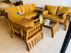 Teak Ex Heavy 321 Sofa Set with Glass Top Stool Code 7189