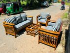 Teak Ex Heavy 321 Sofa Set with Glass Top Stool Code 7189