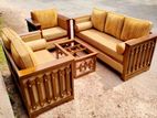 Teak Ex Heavy 321 Sofa Set with Glass Top Stool Code