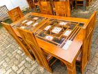 Teak Ex Heavy Dining Table and 6 Chairs Code 82722