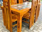 Teak Ex Heavy Dining Table and 6 Chairs Code 88337