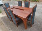 Teak Ex heavy Dining Table And 6 full cushion chairs code 6189