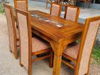 Teak Ex Heavy Dining Table and 6 Full Cushion Chairs Code 79