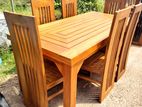 Teak Ex Heavy Dining Table with 6 Chairs Code 7199