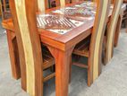Teak Ex Heavy Full Stone Dining Table with 6 Chairs Code 83835