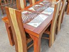 Teak Ex Heavy Full Stone Dining Table with 6 Chairs Code 87376