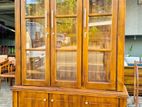 Teak Ex Heavy Modern 3 Door Display Cupboard code 88337