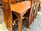 Teak Ex Heavy wooden top Dining table and 6 chairs code 93828