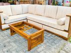 Teak Ex Larga L Sofa Set with Stone Table Code 83837