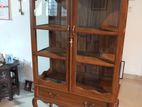 Teak Glass Cupboard with Table
