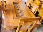Teak Hari Modern Dining Table with 6 Chairs