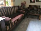 Teak Heavy 321 Sofa Set With Glass Stool