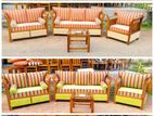 Teak Heavy 321 Sofa Set with Glass Top Stool 623code