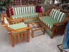 Teak Heavy 321 Sofa set with glass top stool co4932de