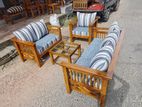 Teak Heavy 321 Sofa Set with Glass Top Stool CO587DE