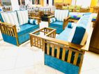 Teak Heavy 321 Sofa Set with Glass Top Stool Cod 356e