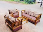 Teak Heavy 321 Sofa set with glass top stool cod 5467e