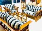 Teak Heavy 321 Sofa Set With Glass Top Stool Cod354e