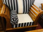 Teak Heavy 321 Sofa set with glass top stool cod365e