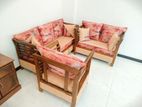 Teak Heavy 321 Sofa Set with Glass Top Stool cod3876e