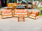 Teak Heavy 321 Sofa Set with Glass Top Stool Cod476e