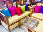 Teak Heavy 321 Sofa Set with Glass Top Stool cod567e