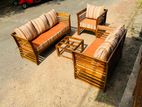 Teak Heavy 321 Sofa Set with Glass Top Stool Cod6543e