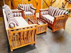 Teak Heavy 321 Sofa set with glass top stool cod698e