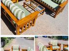 Teak Heavy 321 Sofa Set with Glass Top Stool Cod765e