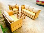 Teak Heavy 321 Sofa Set with Glass Top Stool Code 345