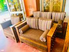 Teak Heavy 321 Sofa Set With Glass Top Stool Code 387