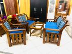 Teak heavy 321 Sofa set With Glass Top Stool Code 578